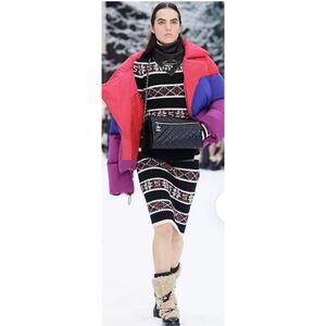 Chanel 2019 Runway Nordic Pattern Dress, NWT,  Size: 42